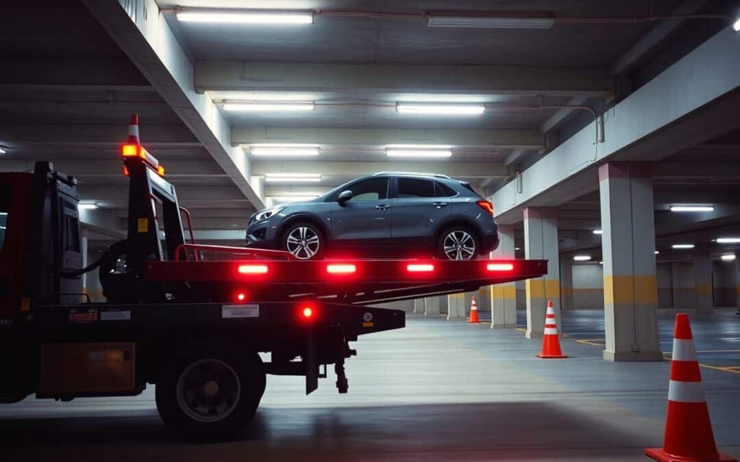 Can a tow truck safely tow my car from a parking garage in Allen