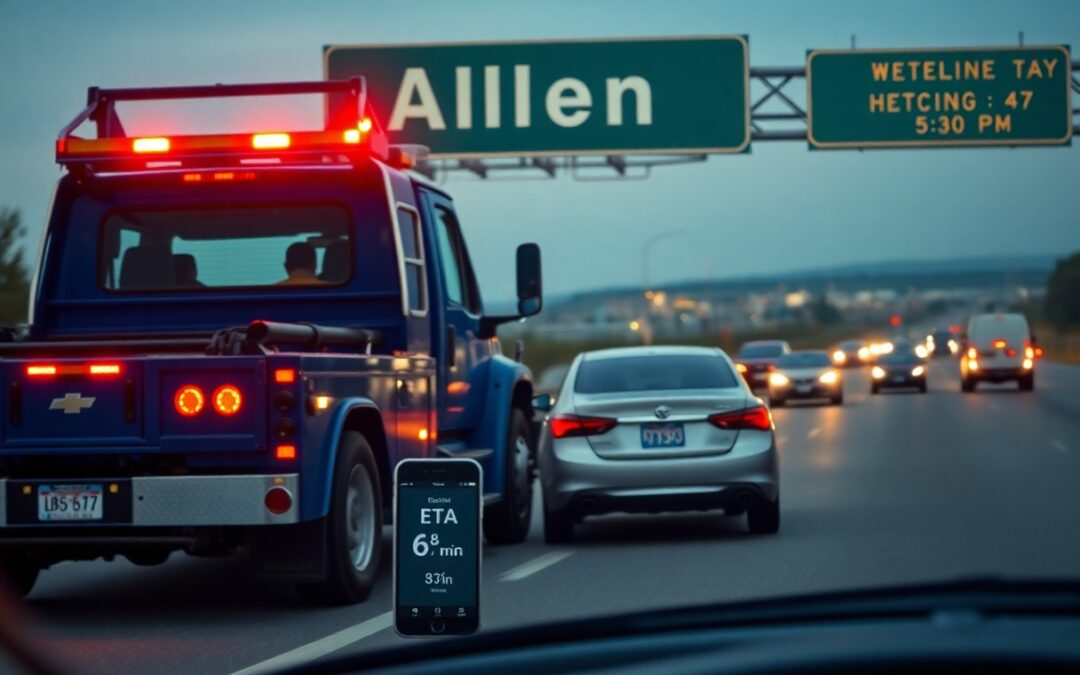 How fast can a towing service arrive in Allen during peak traffic hours