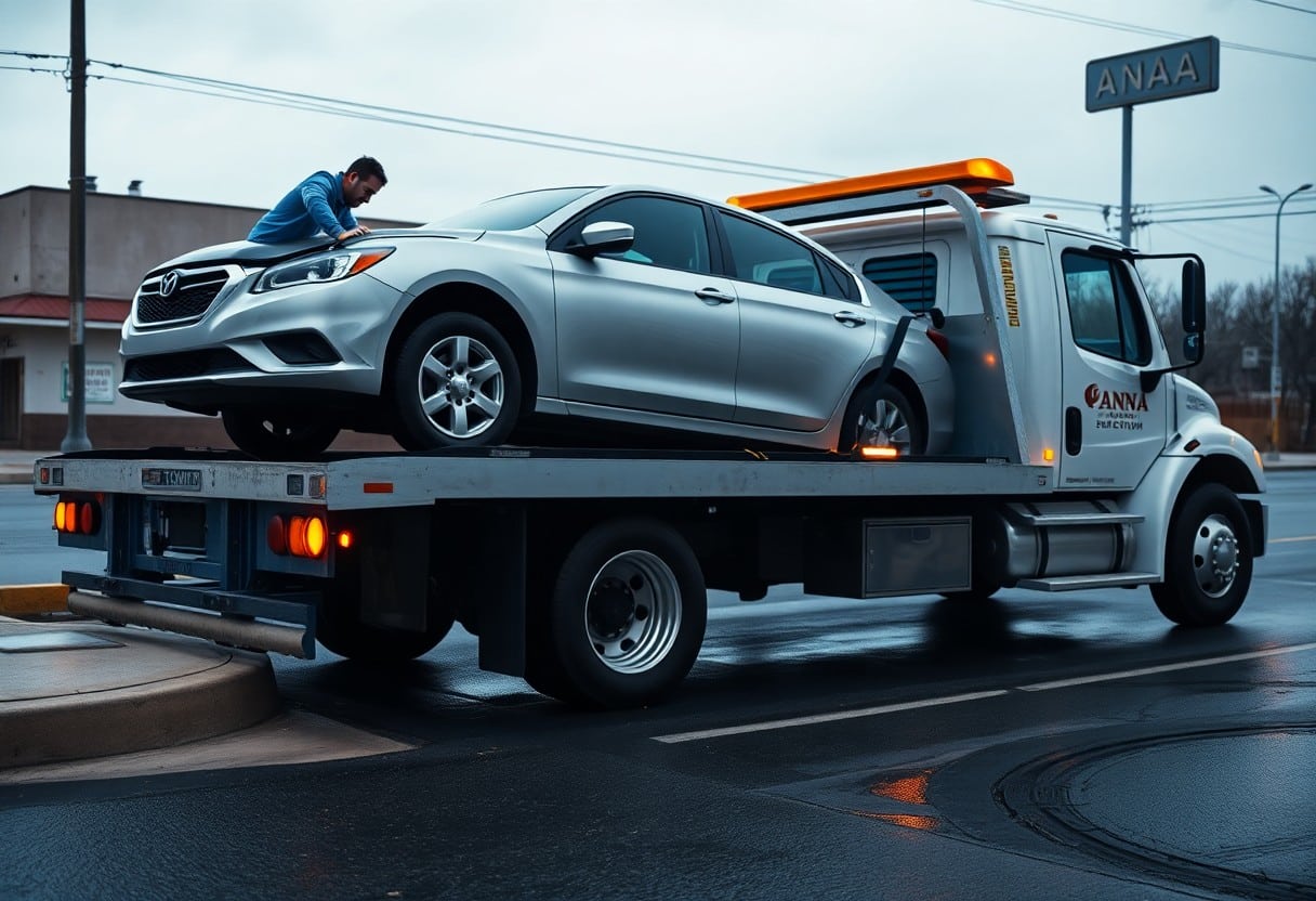 Anna Tow Truck Help After Hitting Curb Hti