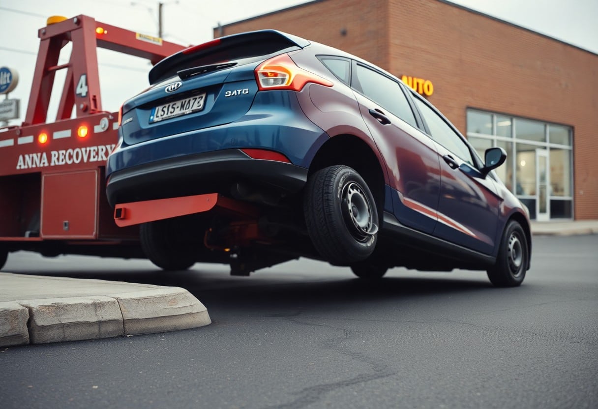Anna Tow Truck Help After Hitting Curb Nkf
