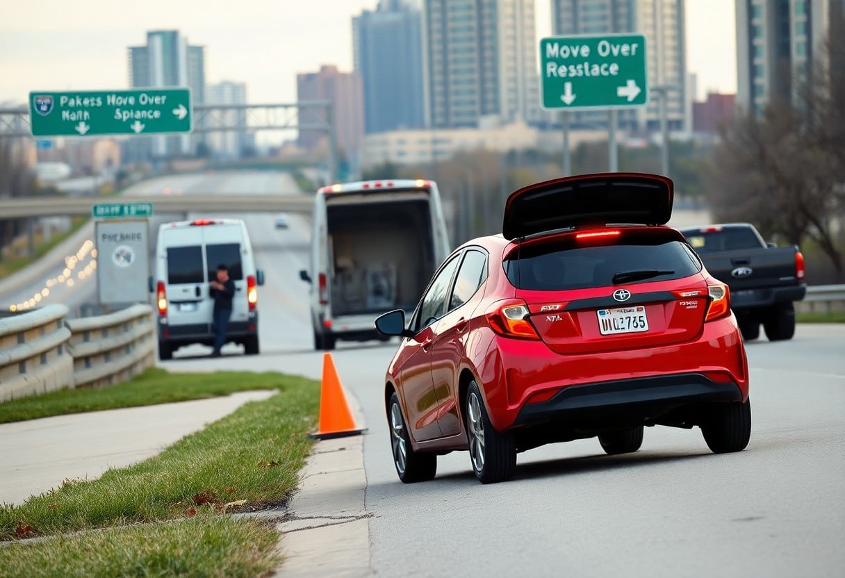 Disabled Car On Busy Plano Road Rej
