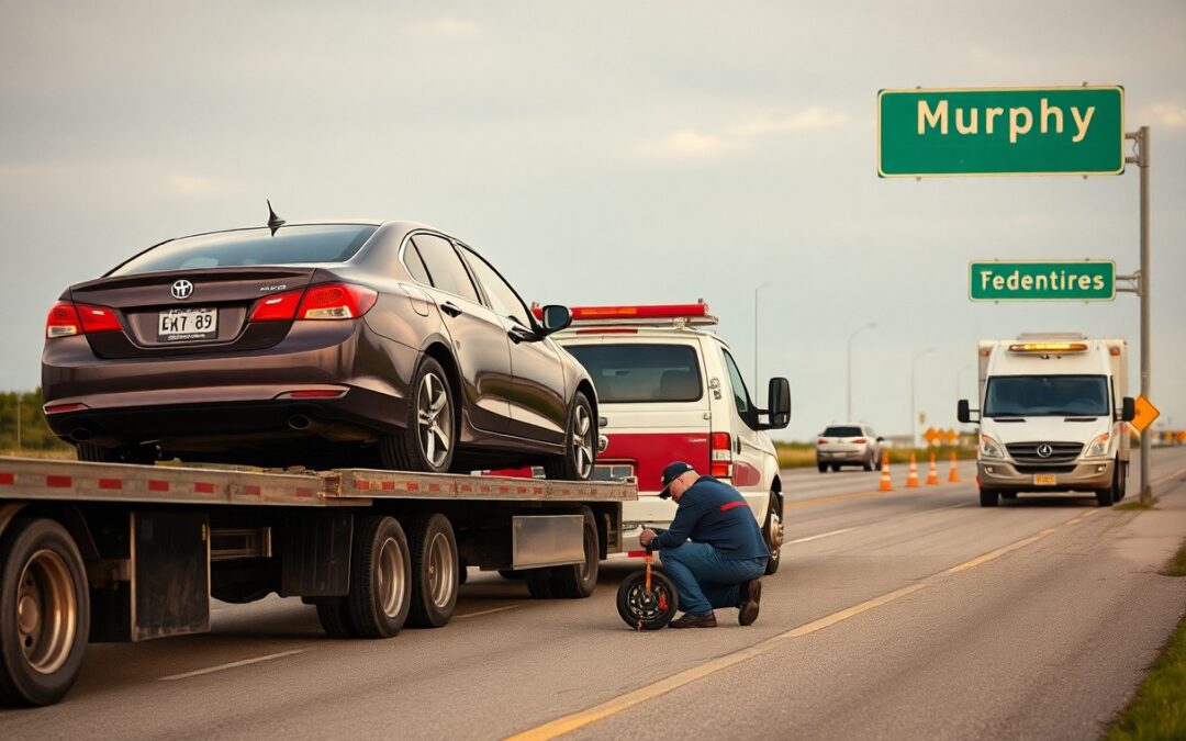 What towing options are available for flat tires in Murphy