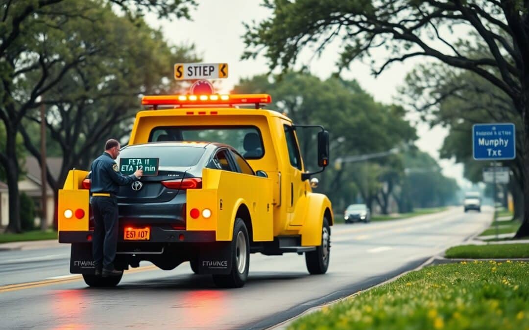 How long does it take for a tow truck to arrive in Murphy TX