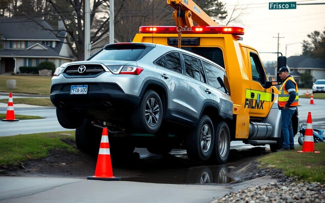 Can a tow truck in Frisco remove a vehicle from a ditch